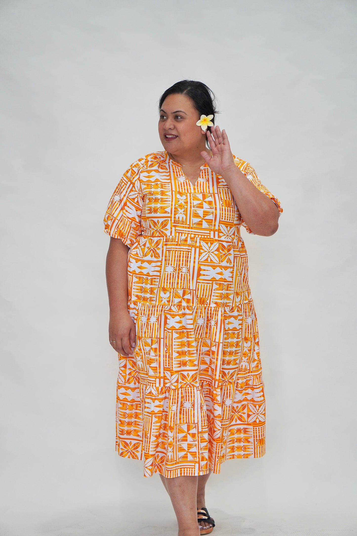 White Orange Grace Dresses & Shirt Set