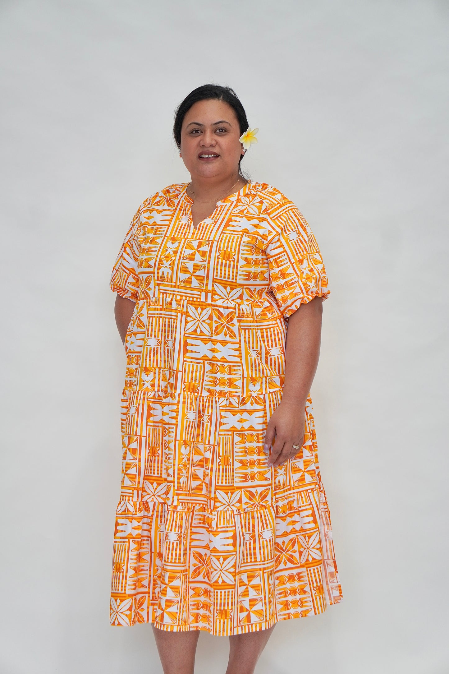 White Orange Grace Dresses & Shirt Set