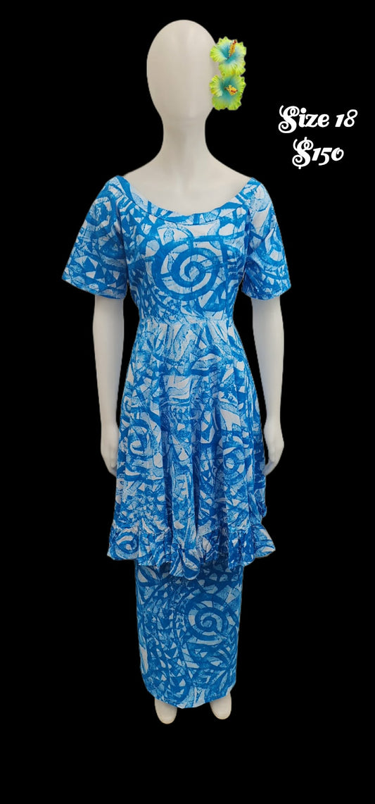 Faiva Manuia Blue Siala Size 18 Puletasi