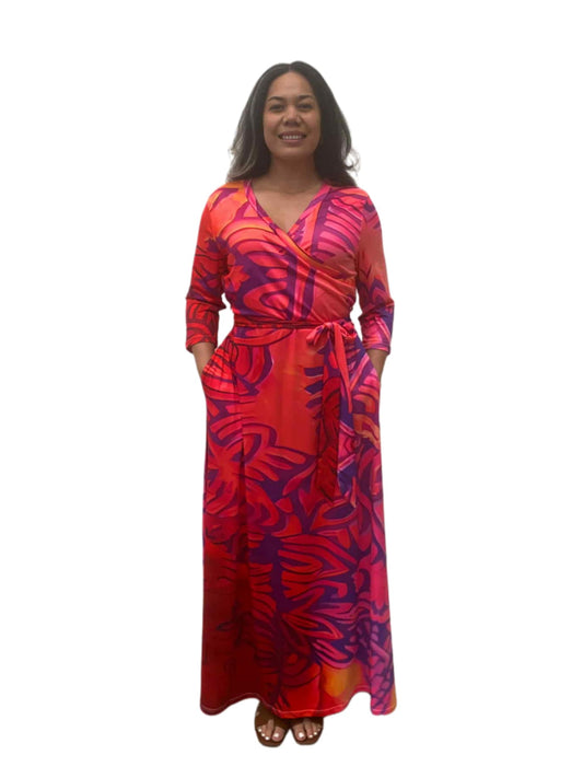Tili Wrap Maxi Dress - Tropical Sunset