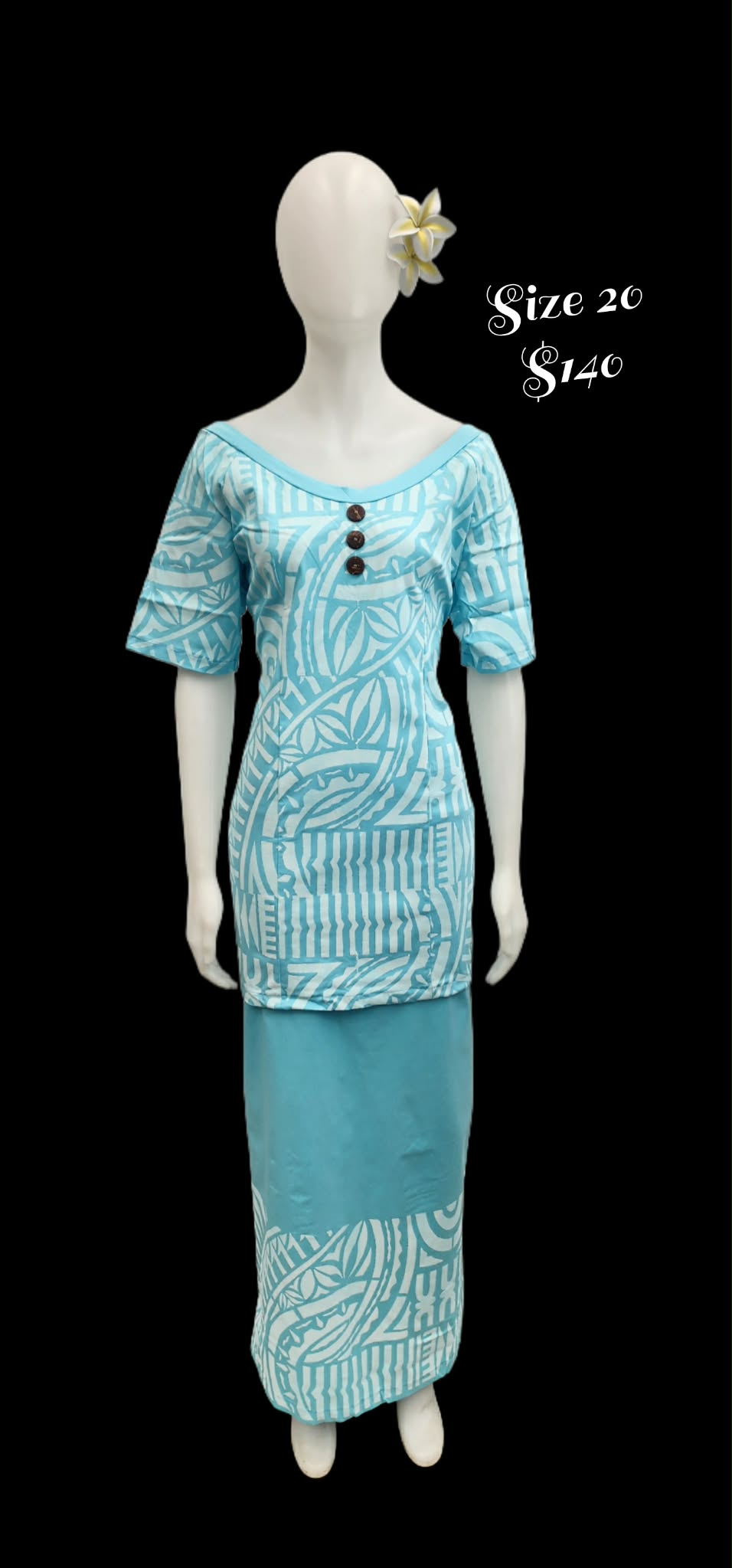 Anthem Puletasi with 3 centred Buttons Size 20