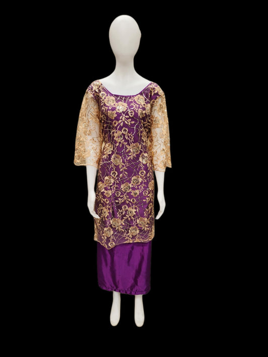 Sublime-Gold-Lace Puletasi Size 18